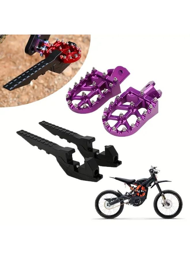 Black Adjustable CNC Foot Pegs For Surron Light Bee X S Dirt Bike - Image 1